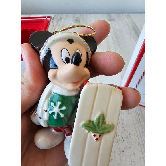 Lenox 2020 let It Snow Mickey sled porcelain ornament new Xmas tree 889975 - Picture 10 of 10